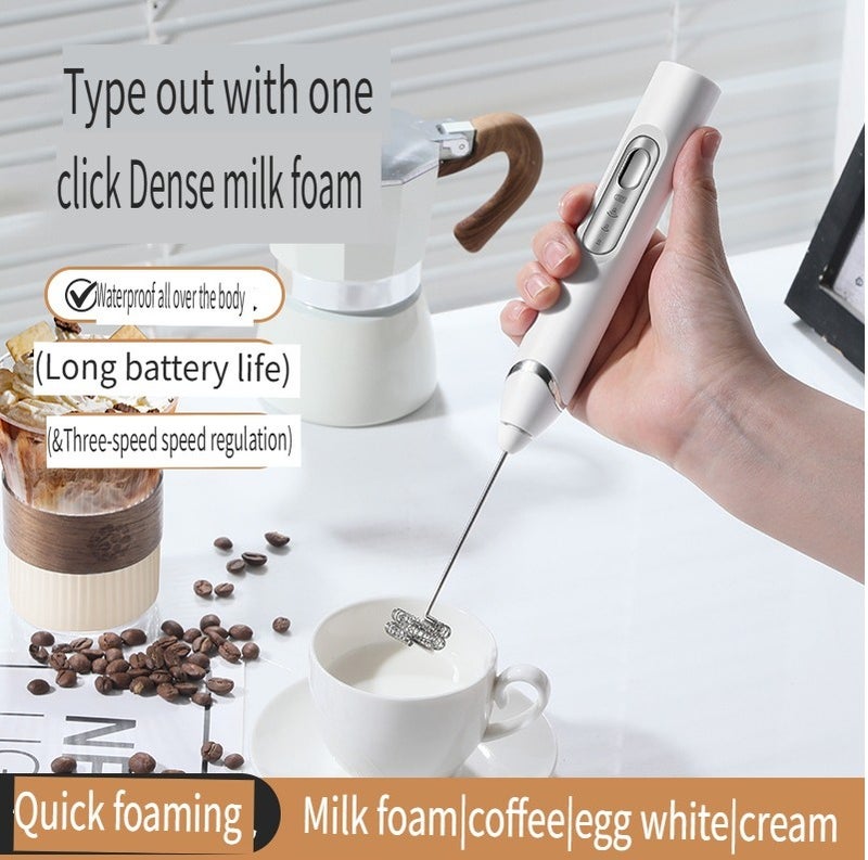 الكهربائية الحليب الرغوة اليدوية USB مع قوس ثلاثة سرعة قابلة للتعديل, رغوة صانع 1200mA نوع-Cالشحن, الدقيق خلاط 304 الفولاذ المقاوم للصدأ, قابلة لإعادة الشحن بيضة جلد منخفضة الضوضاء, أسود - Image 2